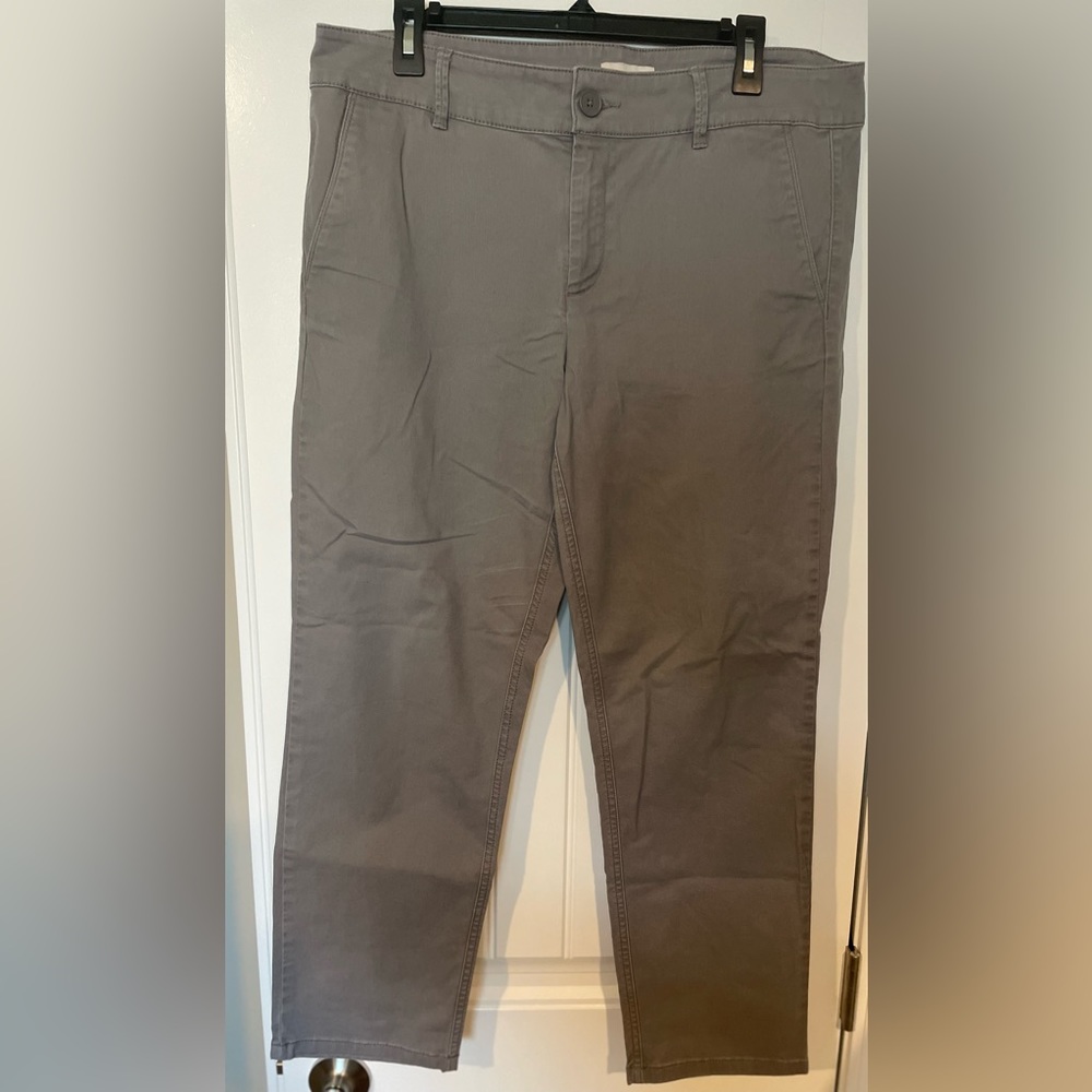 Grey khakis Loft outlet Girlfriend chino size 12